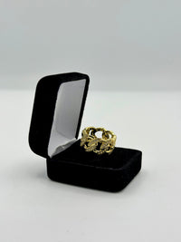 Mens ring gold ( cuban style n Cz diamonds)