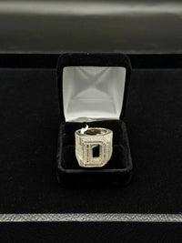 Silver with moissanite ring