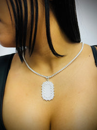 Silver Ice chain and picture pendant