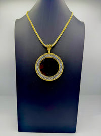 Silver over gold ice chain and pendant (free ring with your purchase and picture included)