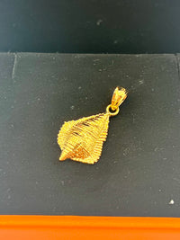 Gold Over Silver Conch Seashell Pendant