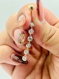 14K Round Link Bellybutton Ring w/ CZ