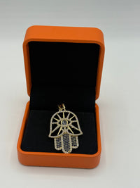 Large Elegant Hamsa 🪬 Gold Over Silver