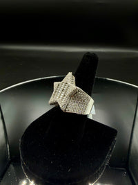 Silver with moissanite ring