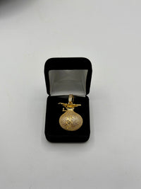 Money bag pendant gold fill with Cz diamond