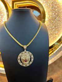 Silver over gold Franco chain and pendant by BB