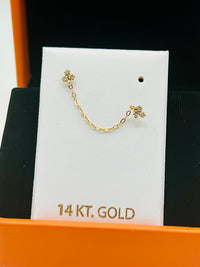 14K Gold Chain Link Piercings w/ CZ