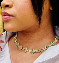 14K Gold Luxury Clover Choker