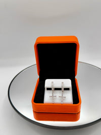 Silver with moissanite earrings “cross “