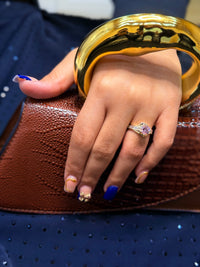 10k pink gemstone ring