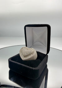 Silver with moissanite ring