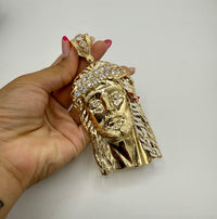 14k Jumbo Jesus Pendant By Bb