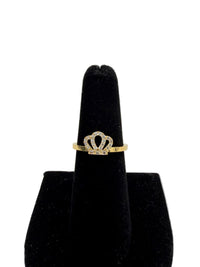 14K Gold Crown Ring w/ CZ