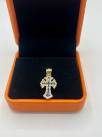 10k Blue Cross Pendant By BB