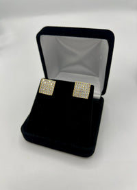 14k Square Men Earrings
