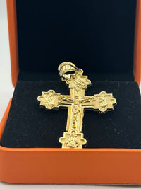 Gold Over Silver Orthodox Christian Cross Pendant