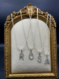 Silver chain and initial pendant