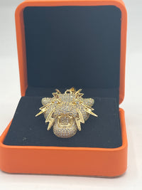 Gold Over Silver Lightning Panther Pendant w/ CZ