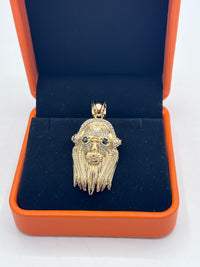 Gold Over Silver Groovy Lion Pendant with CZ