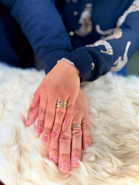 14k wedding trio with (Cz) stones