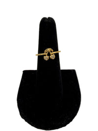 14K Gold Cherries Ring w/ CZ