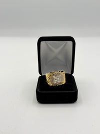 Mens ring gold ( round shape n Cz diamonds)