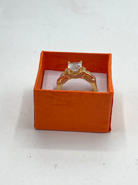 Gold Over Silver Engagement Ring w/ CZ