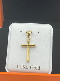 14K Gold Standard Cross Pendant