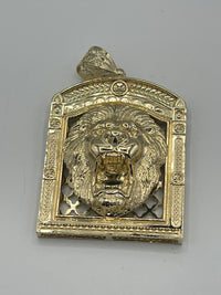 Gold Over Silver Regal Lion Jumbo Pendant