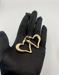 10k Heart Hoop Earring By BB