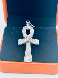 Sterling Silver Iced Anhk Pendant