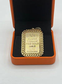 Gold Over Silver 1oz Gold Bar Pendant