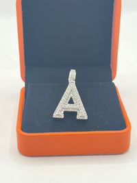 Sterling Silver Letter A Pendant w/ CZ