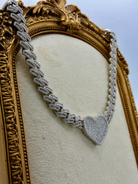 Silver with moissanite chain