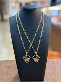 14K Crown pendant with Cuban Chain by BB
