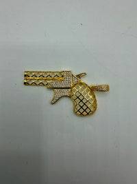 Gun pendant gold fill with Cz diamond