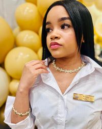 14K Gold Luxury Clover Choker & Bracelet Set by BB