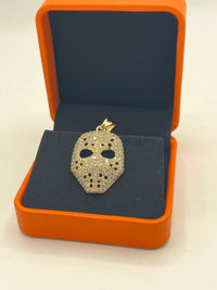 Gold Over Silver Friday the 13th Jason Mask Pendant