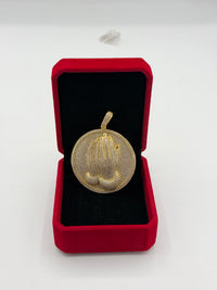 Praying hands pendant gold fill with Cz diamond