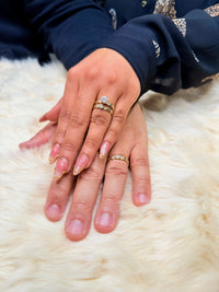 14k wedding trio with (Cz) stones