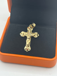 Gold Over Silver Christian Crucifix Cross