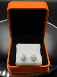 Silver with moissanite earrings