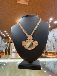 14 k semi solid Cuban with Picture pendant by BBJ