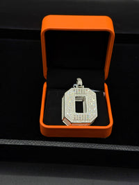 Silver with moissanite initial pendant