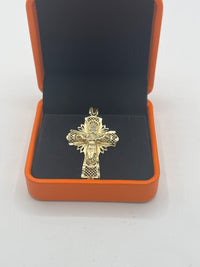 Gold Over Silver Holy Crucifix Jesus Pendant