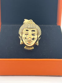 Gold Over Silver Buddha Head Religious Pendanr