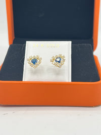 14K Gold Heart Studs w/ CZ