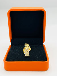 Gold Over Silver Saint Judas Pendant w/ CZ