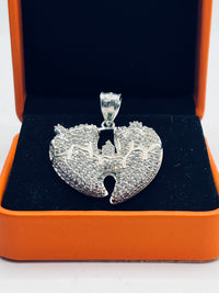 Sterling Silver Wutang Clan Pendant w/ CZ