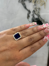 14K Gold September Birthstone Blue CZ Ring